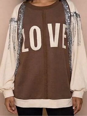 POL Brown Sweatshirt with Cream Lettering